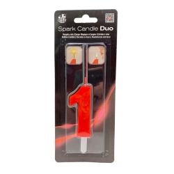 VELA SPARK CANDLE DUO N  1 ROJO