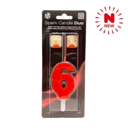 VELA SPARK CANDLE DUO N  6 ROJO