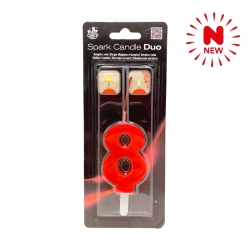 VELA SPARK CANDLE DUO N  8 ROJO
